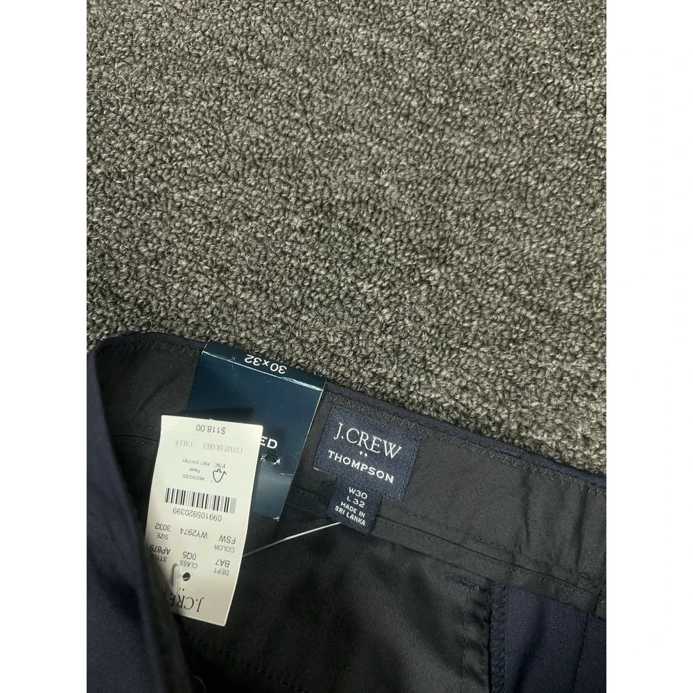 New J Crew Thompson Dress Pants Men 30x32 (Fits 32x32) Blue Tapered Wool Stretch